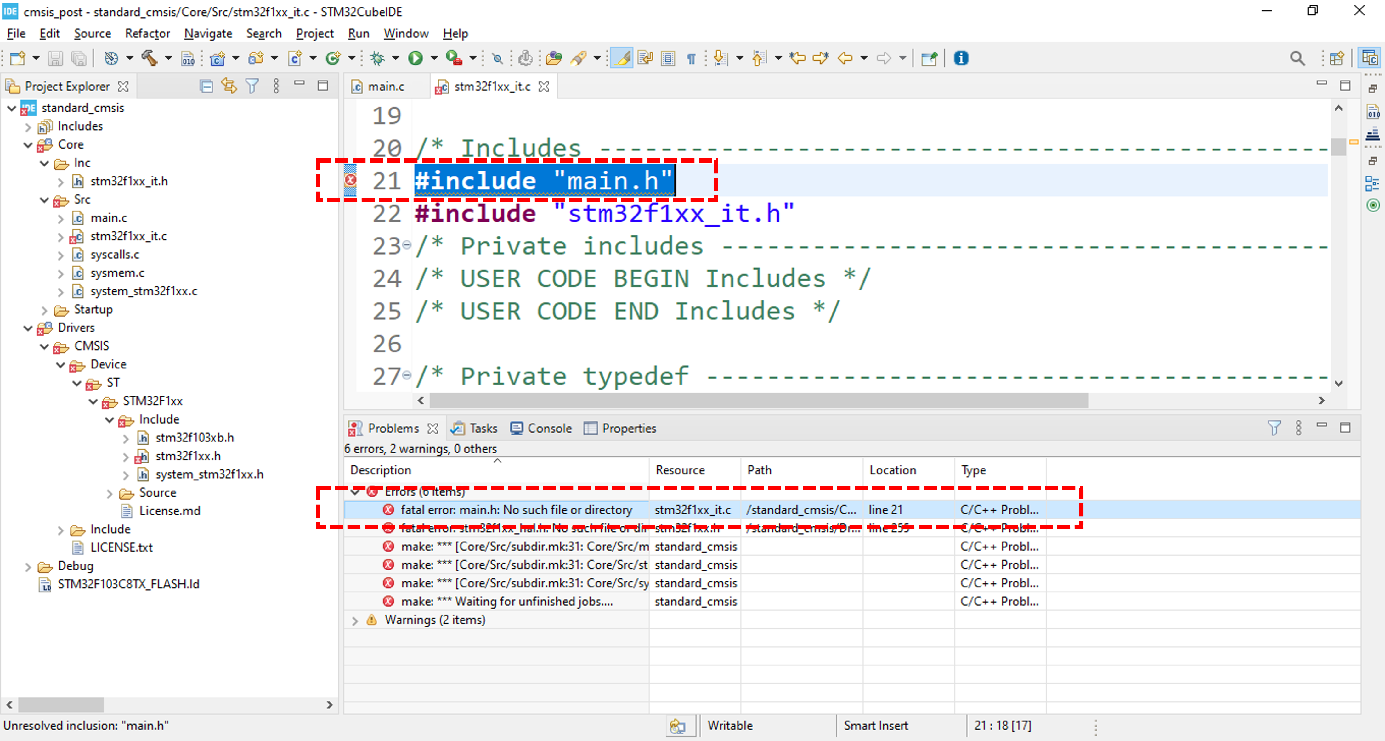 cmsis error 1