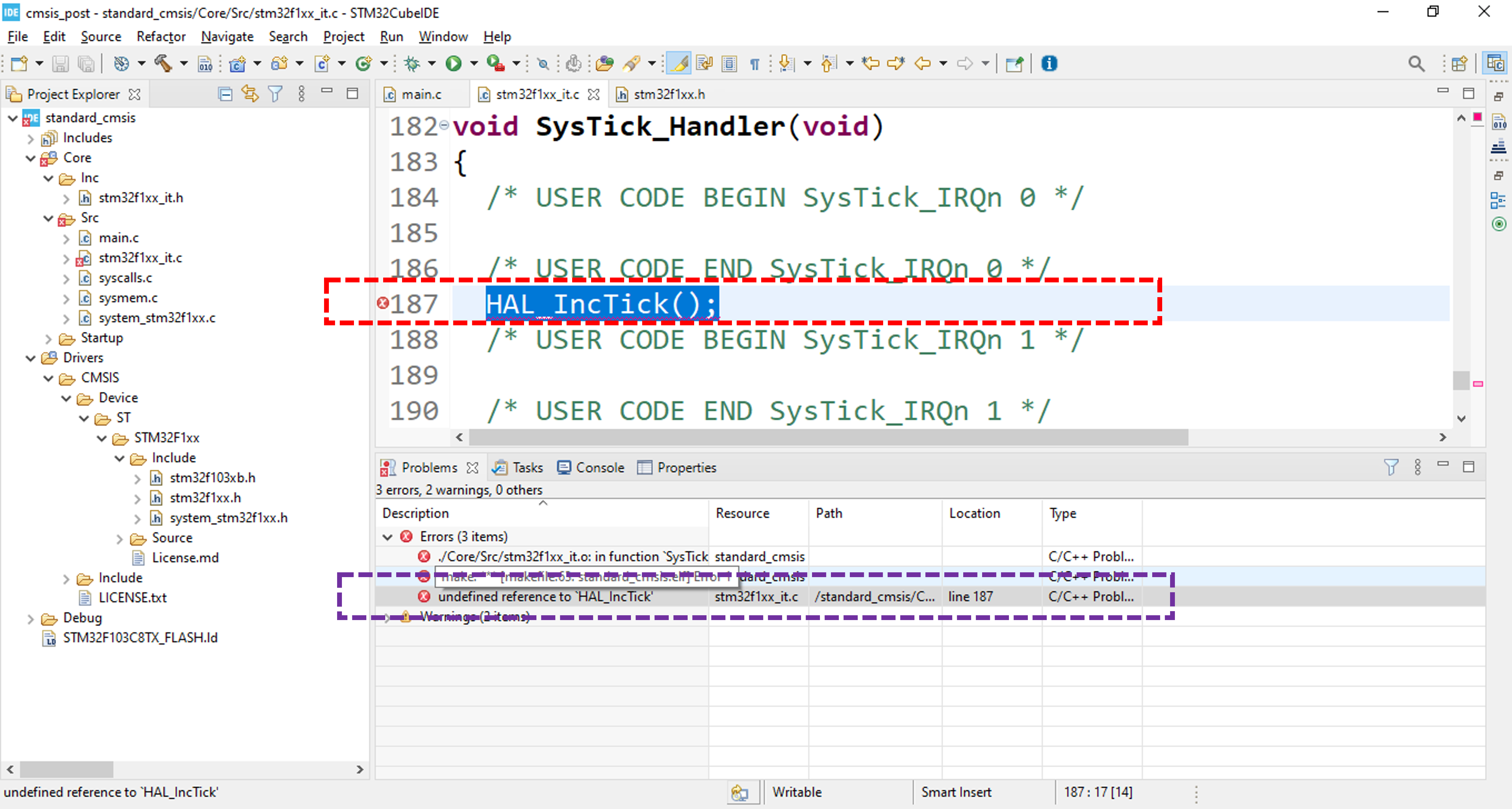 cmsis error 3