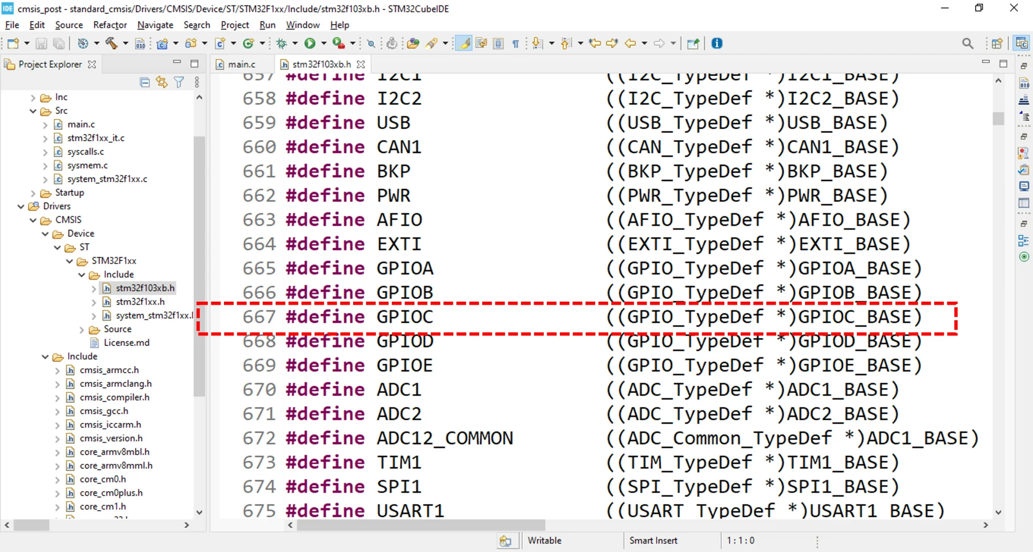تعریف پوینتر ها برای دسترسی به رجیستر های پریفرال ها در لایه ی نرم افزاری CMSIS