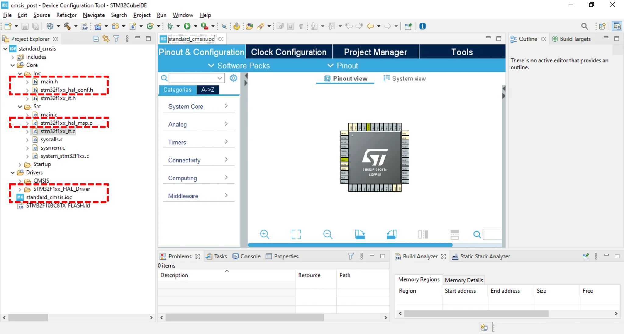 پاک کردن فایلهای اضافی و انجام پروژه با لایه ی نرم افزاری CMSIS