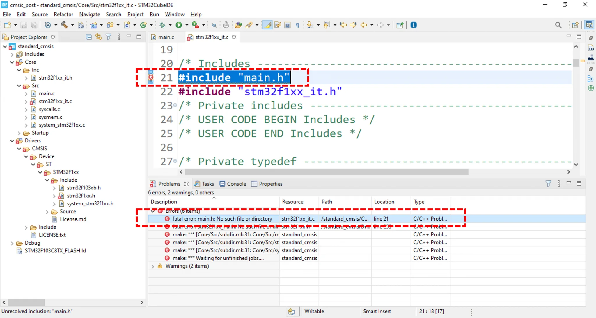 لایه ی نرم افزاری CMSIS در STM32CubeIDE